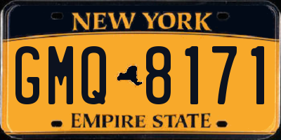 NY license plate GMQ8171