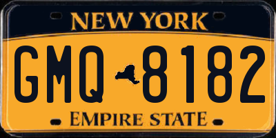 NY license plate GMQ8182