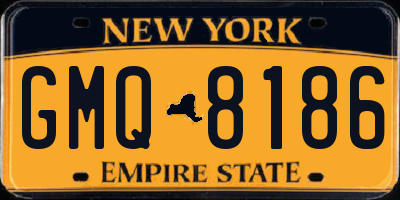 NY license plate GMQ8186