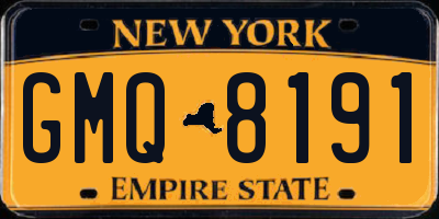 NY license plate GMQ8191