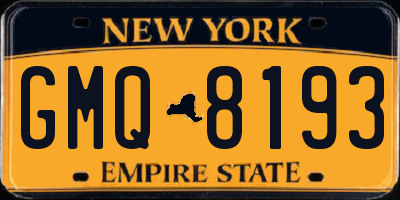 NY license plate GMQ8193