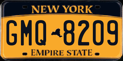 NY license plate GMQ8209