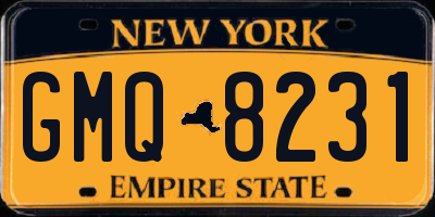 NY license plate GMQ8231