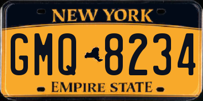 NY license plate GMQ8234