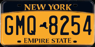 NY license plate GMQ8254