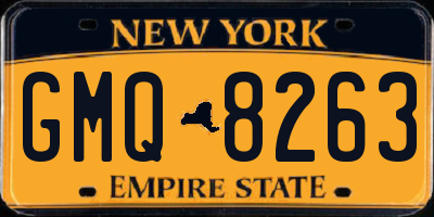 NY license plate GMQ8263