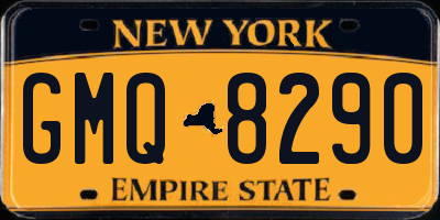 NY license plate GMQ8290
