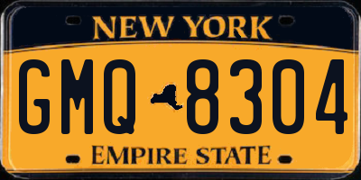 NY license plate GMQ8304
