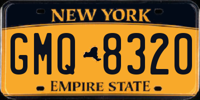 NY license plate GMQ8320