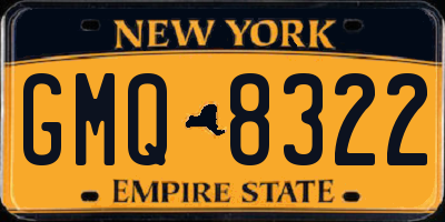 NY license plate GMQ8322
