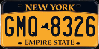 NY license plate GMQ8326