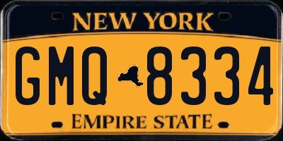 NY license plate GMQ8334