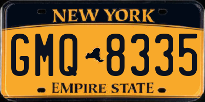 NY license plate GMQ8335