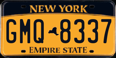 NY license plate GMQ8337