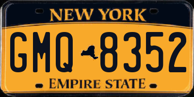 NY license plate GMQ8352