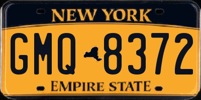 NY license plate GMQ8372