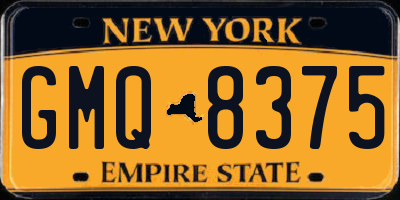 NY license plate GMQ8375