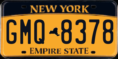 NY license plate GMQ8378