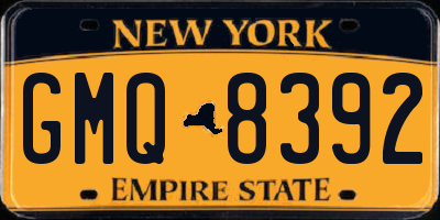 NY license plate GMQ8392