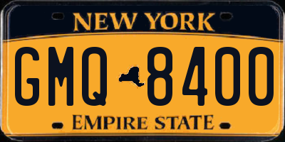 NY license plate GMQ8400