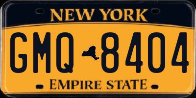 NY license plate GMQ8404