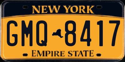 NY license plate GMQ8417