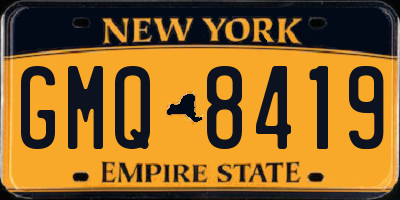 NY license plate GMQ8419