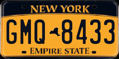 NY license plate GMQ8433