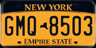 NY license plate GMQ8503