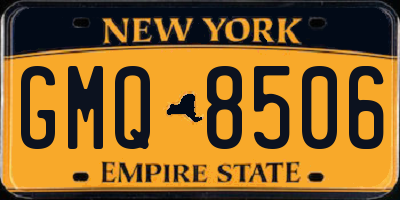 NY license plate GMQ8506