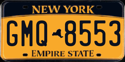 NY license plate GMQ8553
