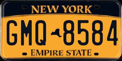 NY license plate GMQ8584