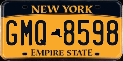 NY license plate GMQ8598