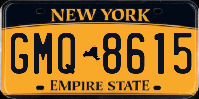 NY license plate GMQ8615