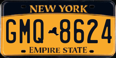 NY license plate GMQ8624