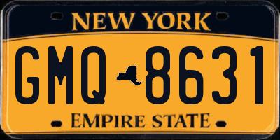 NY license plate GMQ8631
