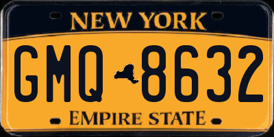 NY license plate GMQ8632