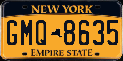 NY license plate GMQ8635