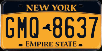 NY license plate GMQ8637