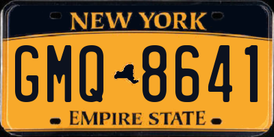 NY license plate GMQ8641