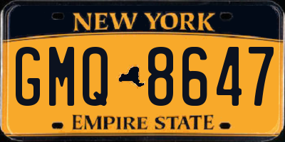 NY license plate GMQ8647