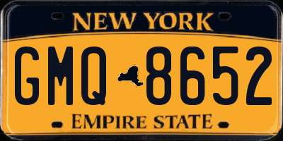 NY license plate GMQ8652