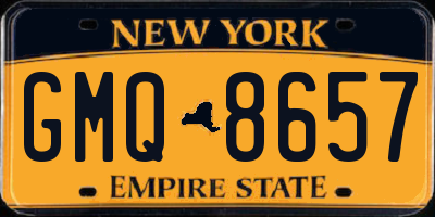 NY license plate GMQ8657