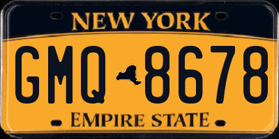 NY license plate GMQ8678