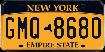 NY license plate GMQ8680