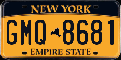 NY license plate GMQ8681