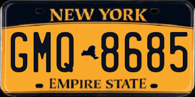 NY license plate GMQ8685