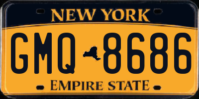 NY license plate GMQ8686