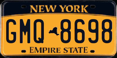 NY license plate GMQ8698