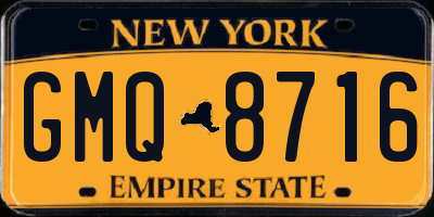 NY license plate GMQ8716